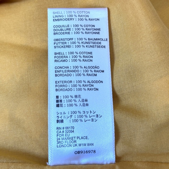 Anthropologie Maeve Vineland Embroidered Midi Skirt Yellow Scalloped Size S - Picture 15 of 15